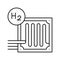 fuel cells hydrogen line icon vector illustration