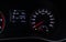 Fuel consumption theme. Empty tank indicator on car dashboard