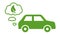 Fuel economy in automobiles hybrid car cloud eco sustainability icon