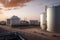 fuel energy industrial oil industry pipe refinery factory tank gas. Generative AI.