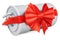 Fuel Filter with ribbon and bow, gift concept. 3D rendering