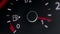 Fuel Gauge Car Dashboard Fills up. Red Light Turn On When Tank is Full or Vehicle Activated. Close Up petrol meter on