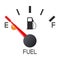 Fuel gauge. Empty tank. Car dashboard scale