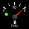 Fuel gauge. Full tank. Car dashboard black scale