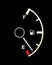 Fuel gauge showing almost an empty tank