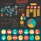 Fuel industry infographic, set elements for creating your own in