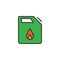 Fuel jerrican filled outline icon