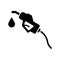 Fuel Nozzle Holder with Hose on Petrol Station Silhouette Icon. Oil Gasoline Industry Glyph Pictogram. Petroleum Energy