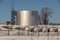 Fuel storage tanks in the protected area in winter