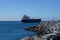 Fuel tanker ship departing Mackay harbour