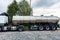 Fuel tanker truck parked