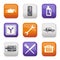 Fuel and transport colored icons