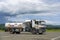 Fuel truck is waiting to fill up some airplanes with liquid fuel at Arusha airport, Tanzania, east Africa