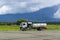 Fuel truck is waiting to fill up some airplanes with liquid fuel at Arusha airport, Tanzania, east Africa