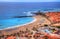 Fuente beach De Las Vistas from the air, Canary island, Tenerife