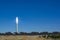 Fuentes de Andalucia, Spain, September 11, 2019, view on high futuristic tower on concentrated solar power plant in Andalusia,