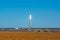 Fuentes de Andalucia, Spain, September 11, 2019, view on high futuristic tower on concentrated solar power plant in Andalusia,