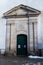 Fuerstenwalde, Germany - January 30, 2021 Entrance gate in the Marienkirche, Marienkathedrale