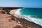 Fuerteventura, Canary islands, Spain, beach, sand, rocks, cliff, Escalera, waves, Ocean, nature, landscape, desert