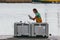 FUERTEVENTURA, SPAIN - OCTOBER 27: Fishermen unloading catch in