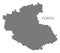 Fuerth grey county map of Bavaria Germany