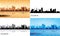 Fujairah city skyline silhouettes set