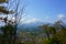 Fuji and city Fujikawaguchiko view from the top of the mountain Tenjo-Yama. Landscape beautiful Mount Fuji, Japan