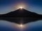 Fuji diamond , Sunset on Top of Mountain Fuji and refection at Lake Yamanakako