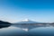 Fuji mountain Japan, landsapce with bule sky.