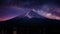 Fuji mountain with milky way at night