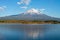 Fuji mountain seen from the lake Tanuki.