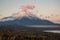 Fuji mountain and Yamanakako lake.