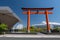 Fuji world heritage center building with mt. Fujisan, Fujinomiya