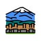 fujiyama mountain color icon vector illustration