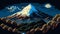 Fujiyama mountain landscape, ai generated 8bit