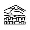 fujiyama mountain line icon vector illustration