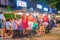 Fukuoka, Japan - June 29, 2014:fukuoka\'s famous food stalls (yatai) located along the river on Nakasu Island