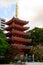 Fukuoka, Japan - November 19, 2019 : Beautiful pagoda of buddhism Tochoji temple in Fukuoka