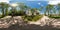 Full 360 degree panorama in equirectangular spherical projection old medieval castle in sunny day, VR content