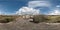 Full 360 equirectangular spherical panorama as background. Approaching storm on the ruined military fortress of the First World