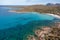 Full aerial view of Cala Sabina, Golfo Aranci, Olbia