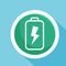 Full Battery charge logo flat icon vector illustration logo Isolated template.