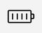 Full Battery Line Icon. Fully Charged Power Status Indicator Level Linear Sign. Electricity Capacity Symbol Vector Graphic Clipart