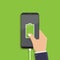 Full battery notification, flat design vector illustration