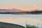 Full Blue Moon over Mt. Baker and Three Sisters Mountain