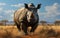 Full-body 3D rendering of the Western Black Rhinoceros, Generative Ai