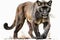 Full Body Black Puma watercolor, Beautiful Animal in Wildlife. Isolate on white background