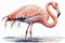 Full Body Flamingoes watercolor, Beautiful Bird. Isolate on white background