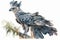 Full Body Harpy Eagle watercolor, Largest, Powerful Birds. Isolate on white background.