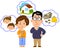 Full body illustration of couple worried about money, house, children